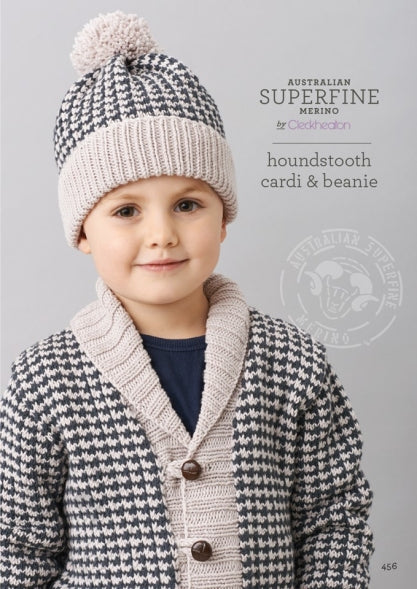 Houndstooth Cardi & Beanie #456
