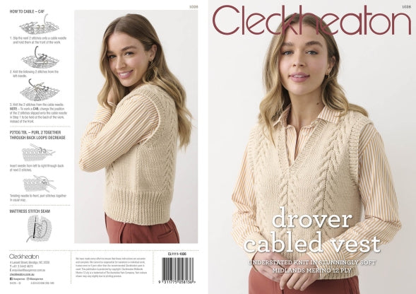 Drover Cabled Vest #1026